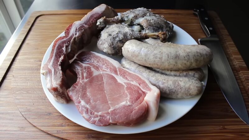 La viande pour le cassoulet